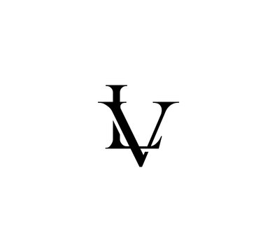 Initial Letter Logo. Logotype design. Simple Luxury Black Flat Vector LV