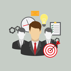 Business, icons and app with illustration for technology abstract, time management and corporate...