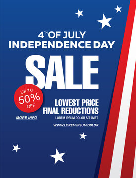 fourth of july. independence day sale banner template design