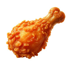 Fried chicken leg isolated on transparent background PNG Image