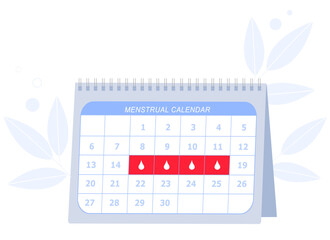 Menstrual Period Calendar for menstruation control and pregnancy planning. Female calendar menstruation