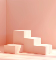 Minimalist pink podium for product display