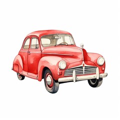 Car clipart, watercolor illustration clipart, 1500s, isolated on white background , low texture