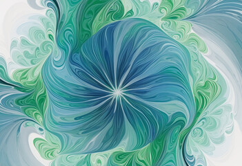 Fototapeta na wymiar an ethereal blend of sapphire blue and emerald green abstract blooming shape, isolated on a transparent background, colorful background
