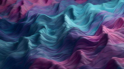 Obraz premium Digital 3D purple aqua and pink abstract geometric figure poster web page PPT background with generative