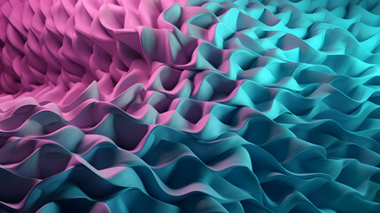 Fototapeta premium Digital 3D purple aqua and pink abstract geometric figure poster web page PPT background with generative