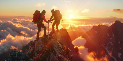 Imagine an image capturing a breathtaking sunset in the mountains, where the warm glow of the...