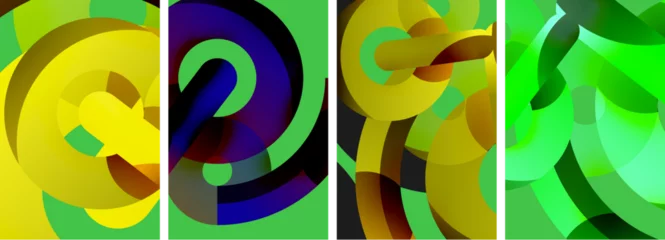 Zelfklevend Fotobehang Circle geometric abstract vector posters. Vector Illustration For Wallpaper, Banner, Background, Card, Book Illustration, landing page © antishock