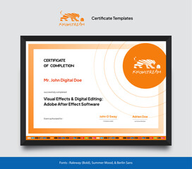 Knowstream Streaming TV Media - Series Identity Kit - Certificates Design Template for your marketing or campaign activity