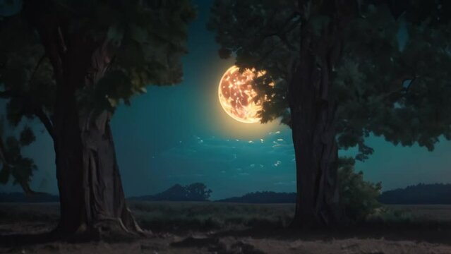 video full moon in the forest