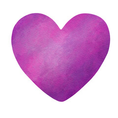 Watercolor Heart, watercolor texture, for magical decoration art,