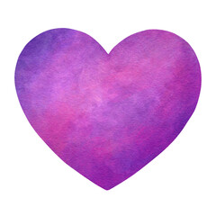 Watercolor Heart, watercolor texture, for magical decoration art,