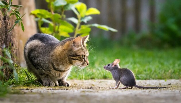 猫とネズミが仲良くご対面