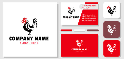 Set Of chicken Logo Illustration and Card design 