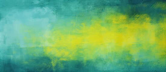 Vibrant artwork featuring a mixture of yellow and blue hues alongside a contrasting green and yellow backdrop - obrazy, fototapety, plakaty