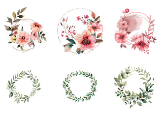 leaf, watercolor, graphic, luxury, creative, floral, background, wedding, illustration, card, design, gold, invitation, drawing, frame, abstract, art, circle, decoration, vector, cover, botanical, bou