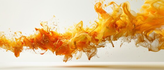   An orange-yellow ink combo streaks through the air