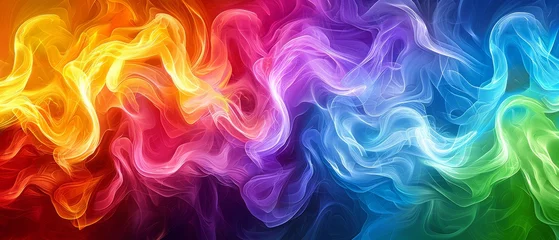 Fotobehang   A colorful background with smoke rising from both ends © Jevjenijs