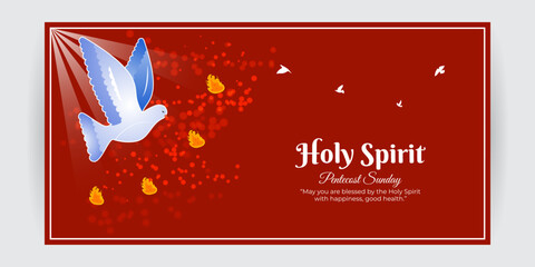 Vector illustration of Pentecost social media feed template