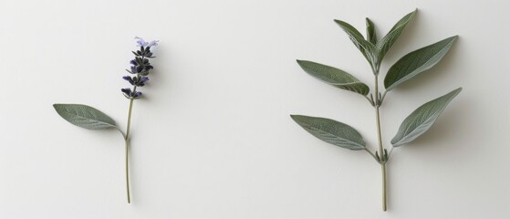   Two plants on a white background with one centered