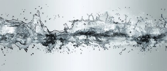   A monochromatic photograph of water cascading against a white backdrop, juxtaposed with a similar image of water splashing at the base