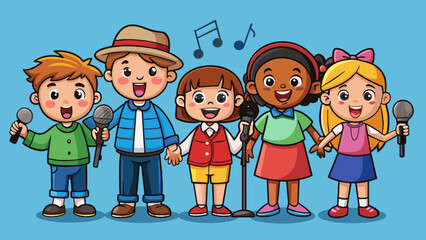 group song vector illustration