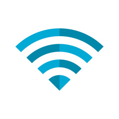Blue wifi signal icon flat vector design