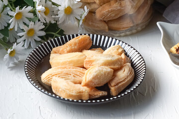 Popular cookies in Malaysia during celebration of Eid Mubarak (Hari Raya) on white background.