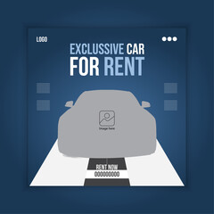 Car rental promotion social media post banner template