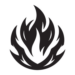 illustration with fire silhouette isolated on white