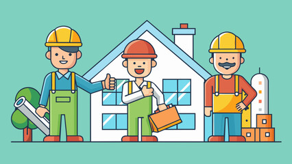 team home builders vector illustration