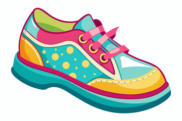 Girl's new style shoes vector design.
