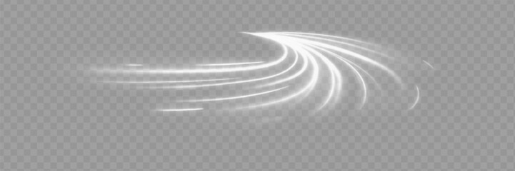 Light trail wave, fire path trace line and effect curve twirl. Neon motion effect. White special effect,speed police line. Road Magic of moving fast lines.