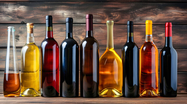 Assorted Wine Bottles Displayed in a Cellar
