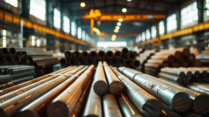 Abundance of Metal Pipes in Warehouse