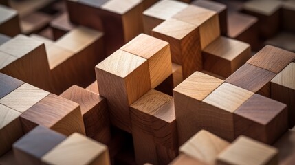 a close up of a wood puzzle