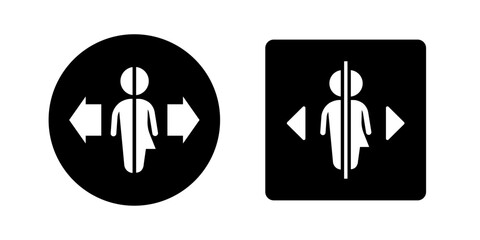 Toilet sign single flat vector isolated on white background. Male and female sign. Restroom symbol.