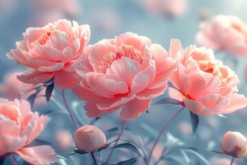 Background of beautiful pink peonies.