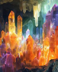 A cave filled with crystals that hum with an otherworldly melody