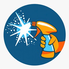 Logo of cleaning bottle spraying.