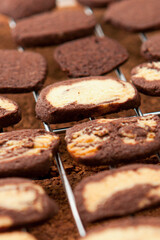 Chocolate Cookies.  Freshly baked swirl cookies with a delightful contrast of chocolate and vanilla flavors