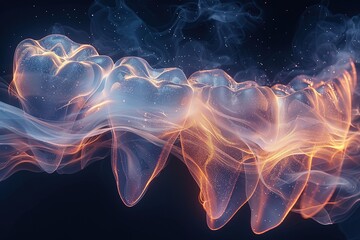 Fototapeta na wymiar Illuminated human tooth.