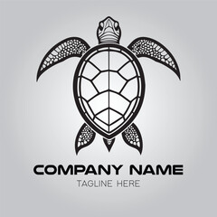 Turtle logo company design vector image on the white background