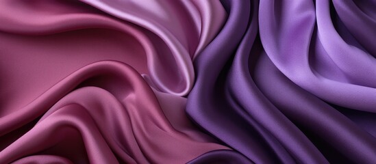 A close up of two shimmering satin fabrics in shades of purple and pink, resembling petals of a violet flower. The luxurious textures and colors create a mesmerizing visual arts piece