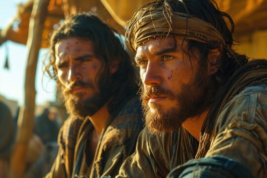 Joshua and Caleb, biblical characters.