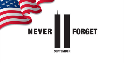 Patriot Day. September 11. We will never forget. Vector illustration