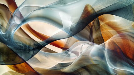 Fluid abstract forms blending in a modernist photo collage, ideal for dynamic backgrounds - obrazy, fototapety, plakaty
