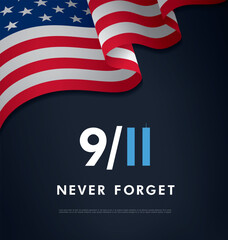 Patriot Day. September 11. We will never forget. Vector illustration