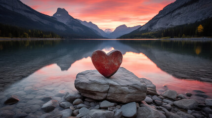 heart, lake in the mountains
