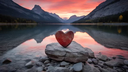 Poster heart, lake in the mountains © Tahir